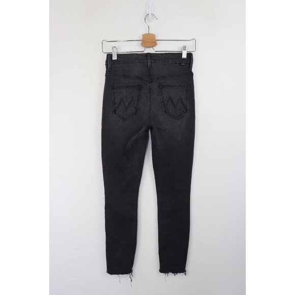 Mother High Waisted Looker Ankle Fray Skinny Jeans Lighting Up Lanterns Grey 24 - Picture 9 of 11